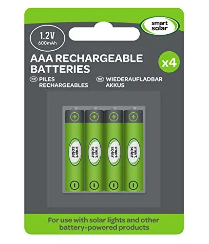 Stück wiederaufladbare Akkus, Ni-Mh, AAA, 600 mAh, 1,2 V, für Solar-Produkte 4