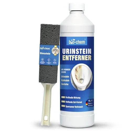 bio-chem Urinsteinentferner EXTRA STAR inkl. Schrägdüse - WC-Reiniger für hartnäckige Ablagerungen, inkl. praktischer Schrägdüse für gezieltes Auftragen und Bimsstein für beste Reinigungsergebnisse.