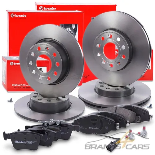 BREMBO BREMSSCHEIBEN +BELÄGE VORNE+HINTEN FÜR AUDI A3 SEAT LEON SKODA VW GOLF 7