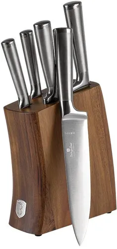 BerlingerHaus Stainless steel Messerset mit Akazienholzständer 6-teilig