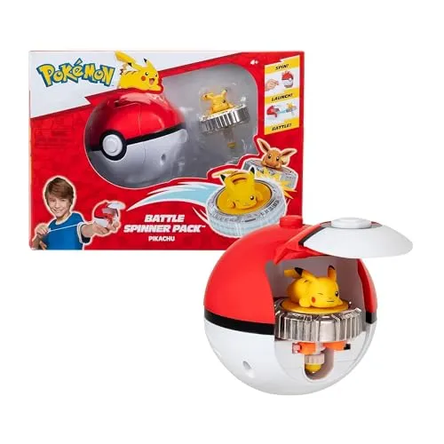 Pokémon Battle Spinner Pack Pikachu #1 & Pokéball - Erlebe actionreiche Duelle mit dem Pokémon Battle Spinner Pack! Enthält einen Pikachu-Spinner und Pokéball für spannende Kämpfe. Ideal für Pokémon-Fans ab 3 Jahren!