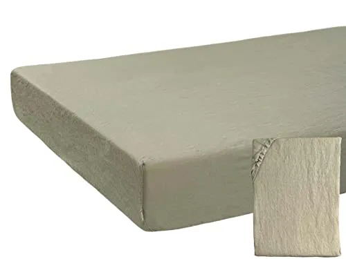 beties Leinen Spannbettlaken 90x200 cm - Hochwertiges Spannbettlaken aus 100% Leinen, ideal für optimalen Schlafkomfort mit hervorragendem Temperaturausgleich. Pflegeleicht und vorgewaschen für einfache Handhabung.