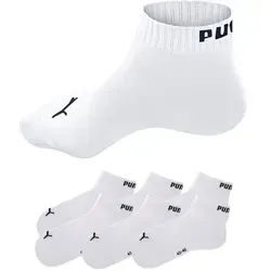 PUMA Kurzsocken PUMA UNISEX QUARTER PLAIN 6P ECOM (6-Paar, 6 Paar) mit Rippbündchen weiß 35-38