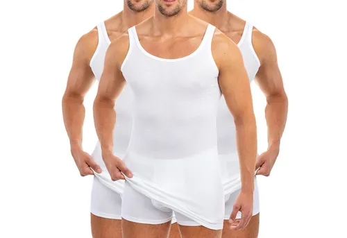 HERMKO Unterhemd 3007 3er Pack - Extralanges Herren Unterhemd aus 100% Bio-Baumwolle - Unterhemden für Herren, extralang (+10 cm) für optimalen Tragekomfort ohne Verrutschen. Hochwertige Bio-Baumwolle sorgt für Strapazierfähigkeit und Hautverträglichkeit.