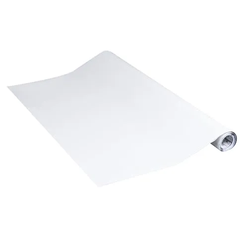 Klebefolie Uni Matt Weiß Dekofolie Möbelfolie Tapeten selbstklebende Folie, PVC, ohne Phthalate, weiss, 67,5cm x 2m, 160µm (Stärke: 0,16mm), Venilia 53307