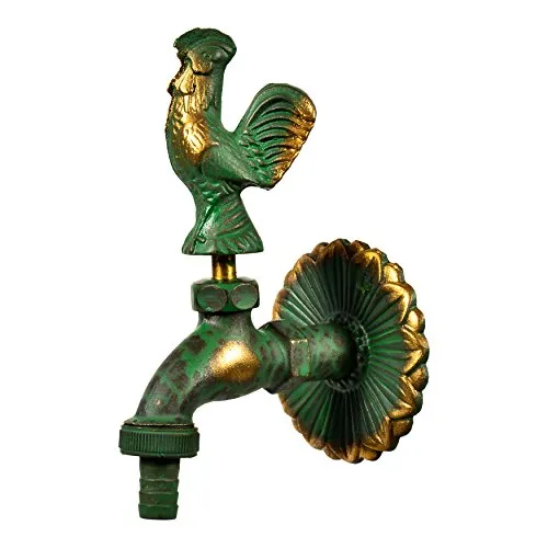 VARIOSAN Nostalgie-Auslaufventil "Hahn" 11237, 1/2", Messing-patiniert, langer Wandabstand, massive Wandrosette