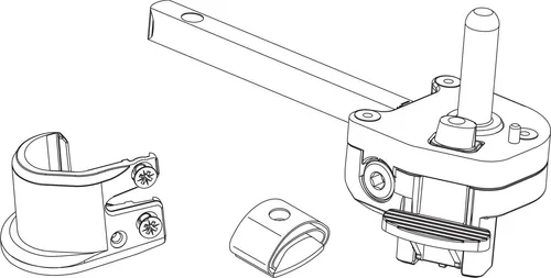 MACO RUSTICO Ladenrasthalter BLR, Gr. L110, rechts, schwarz - Fensterbeschläge & -schlösser, robuster Ladenrasthalter aus Zinkdruckguss für zuverlässige Funktion und einfache Montage, ideal für Fenster und Türen.