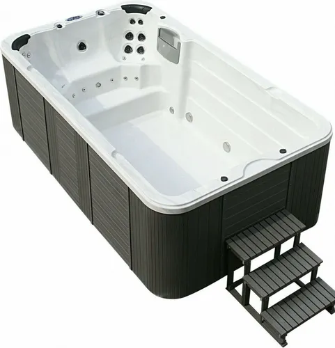 XXL Luxus Led Swim Spa 400x230cm Whirlpool Gegenstromanlage Outdoor Schwimmbad v2