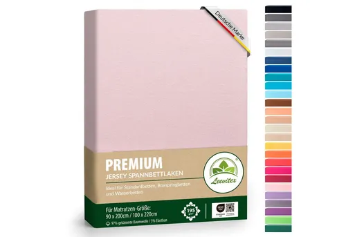 leevitex® Spannbettlaken Premium Spannbettlaken Elasthan, Gummizug: rundum, blickdicht, Anti-Pilling, 97% Baumwolle, 3% Elasthan, 40 cm Steg