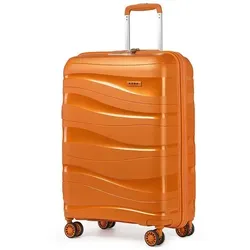 KONO Handgepäck-Trolley 65 cm - Leichter Hartschalenkoffer mit 4 Rollen und TSA Schloss in Orange - Koffer - Robuster und leichter Hartschalenkoffer mit 4 Rollen für müheloses Reisen, ausgestattet mit TSA Schloss für zusätzliche Sicherheit.