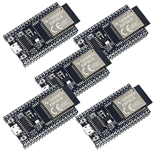 AZDelivery 5 x ESP32S Dev Kit C V4 NodeMCU - Mikrocontroller mit leistungsstarkem ESP32S-Microcontroller, ideal für Prototyping mit WLAN und Bluetooth, inklusive E-Book für einfache Projektstarts!