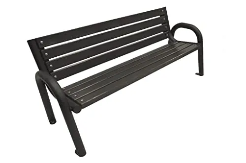 Primario Grande Gartenbank, Parkbank Holz - Gartenmöbel, Outdoor Bank mit 350kg Tragfähigkeit - Sitzbank Wetterfeste, Design Skandinavische (Primario Palisander, 200cm - Gesamtlänge der Bank, CE)