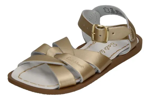 Salt Water ORIGINAL 820 Sandale Gold - Hochwertige Sandalen aus 100% Leder, ideal für den Strand. Salzwasser- und rutschfest, passen sich perfekt an den Fuß an und bieten optimalen Komfort für Kinder.