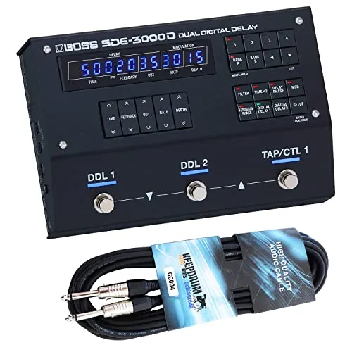 Boss SDE-3000 Dual Digital Delay Effekt-Pedal + keepdrum Klinkenkabel