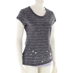 Chillaz Fancy Little Dot Damen T-Shirt in Lila - Größe M - Stylisches Damen T-Shirt mit einzigartigem Denim-Faden, der für ein cooles Vintage-Design sorgt. Ideal für Kletterabenteuer und entspannte Kaffeepausen. Aus 100% Bio-Baumwolle für höchsten Tragekomfort.
