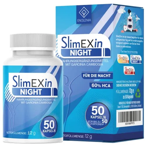 SlimEXin® NIGHT BURN EXTREM - Stoffwechsel Kapseln für Damen & Herren - Fettverbrenner mit natürlichen Inhaltsstoffen, die während des Schlafs wirken und die Diät optimal unterstützen. Ideal für ein leichtes Wohlfühlgefühl nach der Schwangerschaft.