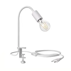 ledscom.de E27 Klemmleuchte LELE mit Schwanenhals, weiß inkl. E27 LED 3-Stufen dimmbar weiß 6,9W 1020lm