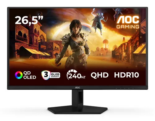 AOC Q27G41ZDF 26.7 Zoll WQHD QD-OLED Gaming Monitor - Erlebe beeindruckende Bildqualität mit dem 26.7 Zoll QD-OLED Gaming Monitor. 240 Hz und 0.03 ms Reaktionszeit sorgen für flüssiges Gameplay, ideal für Gamer!