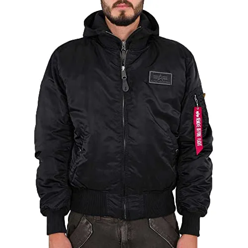 Alpha Industries MA-1 D-Tec Bomberjacke für Herren - Schwarz, Large - Funktionsjacken mit Regular Fit, Logo Velcro Patch und dem kultigen 'Remove Before Flight' Tag für einen trendigen Look.
