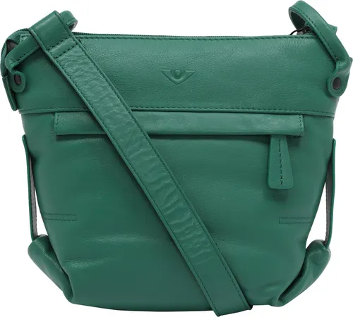 VLD Umhängetasche verde FJORA - Elegante Umhängetasche aus hochwertigem Leder mit cleveren Fächern und stufenlos verstellbarem Riemen für optimalen Tragekomfort. Ideal für stilvolle Damen, die Funktionalität und Design schätzen.