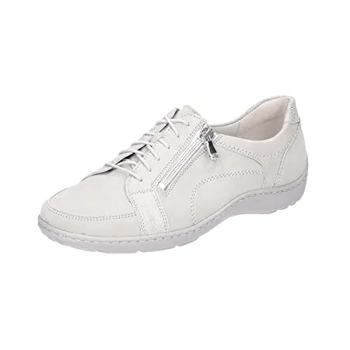 Waldläufer Henni 496042 203 070 Stein Nubuck Leather Womens Wide Fit Lace Up Shoes 37 Stein