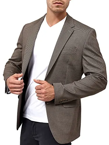 JEFF Herren Oscar Sakko | Elegantes Anzugjacke mit Stretch im Fischgrätenmuster - Sakkos für Herren, stilvolles Design mit Stretch für optimalen Tragekomfort und Vielseitigkeit – perfekt für formelle und lässige Anlässe.