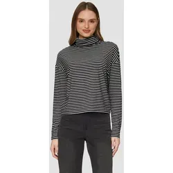 s.Oliver Gestreiftes Langarmshirt im Relaxed Fit Schwarz XL (42) - Stylisches Langarmshirt aus einer hochwertigen Lyocell-Mischung, ideal für lässige Outfits. Bequemer Relaxed Fit für hohen Tragekomfort.