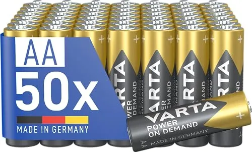 VARTA Batterien AA, 50 Stück, Power on Demand, Alkaline, 1,5V, Vorratspack, smart, flexibel, leistungsstark, ideal für Computerzubehör, Smart Home Geräte, Made in Germany