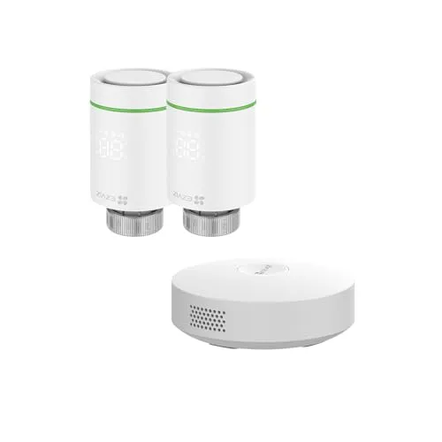 EZVIZ Intelligente WLAN Heizungsthermostat, 2 Thermostatventile mit A3 Gateway, Energieeffiziente Heizungssteuerung mit APP, DIY-Installation, T55 Kit