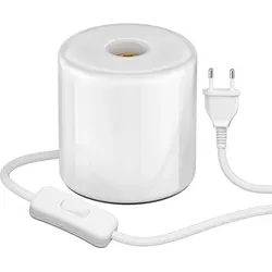 ledscom.de Tischlampe TIPO, Schalter, Porzellan, weiß, 1x E27 max. 300W