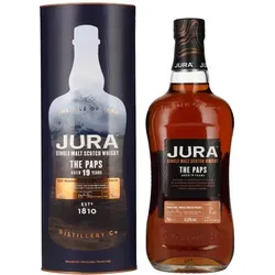Jura THE PAPS 19 Years Old Single Malt Scotch Whisky - Whisky, 19 Jahre gereift in amerikanischen Eichen- und Sherryfässern, mit komplexen Aromen und einer edlen Geschenkbox – ideal für Whisky-Liebhaber.