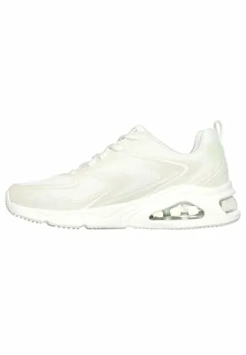 Skechers Damen TRES-AIR UNO GLIT-AIRY - Weiße Glitter Sneaker in 40 EU - Damen-Sneaker mit atmungsaktivem Hot Melt Mesh und flacher Sohle für ultimativen Komfort und stilvolles Design.