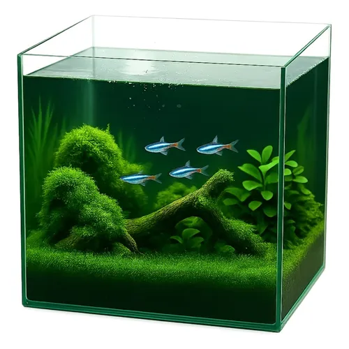 Würfel Aquarium Cube 35x35x35 cm - Elegantes Glasaquarium für Nano-Fische - Aquarien für Innen mit 42 l Kapazität, ideal für alle Wasserarten. Das quadratische Design sorgt für eine stilvolle Präsentation Ihrer Fische.