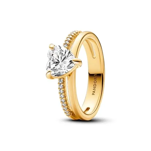 PANDORA 14k Gold-plated Cubic Zirconia Bead Charm - Bead Charm für Damen, aus 14k vergoldetem Metall mit funkelnden Cubic Zirconia, perfekt für ein elegantes und individuelles Schmuckdesign.