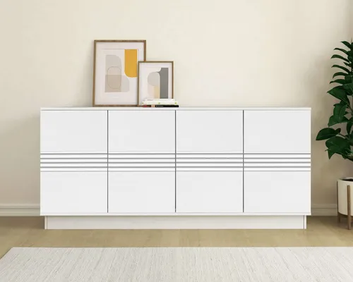 Sideboard OTTO HOME "Angers", weiß, 180 cm - Elegantes Sideboard von OTTO HOME mit 4 Drehtüren und 2 Einlegeböden. Ideal für Ordnung im Wohnraum, inklusive praktischer Push-to-open-Funktion und einfacher Selbstmontage.