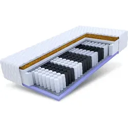FDM Voyager Matratze 140x200 cm - Taschenfederkern, 24 cm hoch, Härtegrad H3/H4 - Matratze mit 7 Liegezonen für optimalen Schlafkomfort. Allergikergeeignet, mit waschbarem Jersey Bezug und Kokosfaser-Einlage für beste Belüftung und Hygiene.