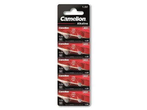 Camelion 12051001 - Alkaline Knopfzellen-Batterie AG1 LR60 LR621 364, 1,5 Volt, 10er Set mit langer Haltbarkeit und quecksilberfrei für Uhren und Spielzeuge