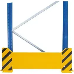 Rammschutzwand B1100xH400 mm schwarz/gelb für Einfachregal - Artikel: 7830493481 - Optimaler Rammschutz für Rahmenelemente in Lagerbereichen. Mit sicherer gelb-schwarzer Farbgebung, inklusive Montagezubehör für einfache Installation.