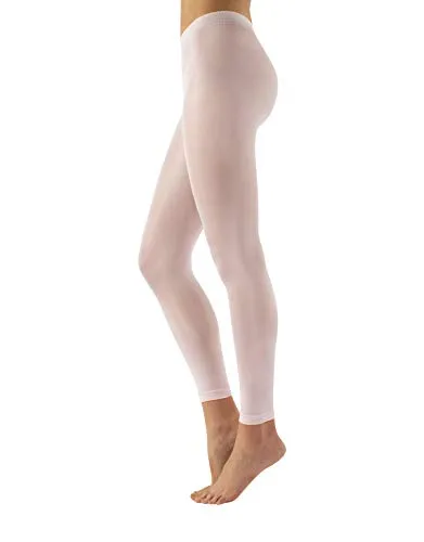 CALZITALY Damen Tanz Leggings | Blickdichte Ballett Strumpfhosen ohne Fuß | S/M, L/XL | Schwarz | 60 DEN | Made in Italy (L/XL, Rosa)