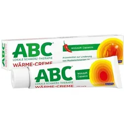 ABC Wärme-Creme Capsicum 0,75mg/g - Arzneimittel zur Linderung von Muskelschmerzen, enthält 0,75 mg Capsaicin für gezielte Wärmebehandlung und schnelle Schmerzlinderung.