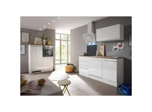 Respekta Premium Küchenzeile 320 cm mit Mineralite Einbauspülbecken - Küchenmöbel mit individuell stellbarem Backofen/Kühlschrank-Blockeinheit und 90 cm Arbeitsplatten-Höhe für ergonomisches Arbeiten. Soft Close Scharniere an allen Auszügen für mehr Komfort.