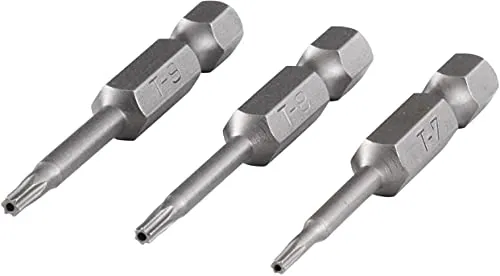 wolfcraft Bit-Set, TORX-mit-Bohrung, 3-tlg.I 1260000 I 3 Solid-Bits, T 7/8/9