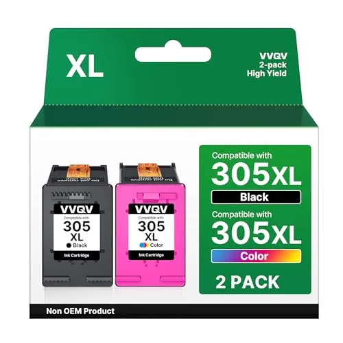 VVQV 305 XL Patronen Ersatz für HP 305 Druckerpatronen XL Schwarz und farbig für HP DeskJet 2820E 4220E 2700 2720E 4120E 2720 2800E 4100 2710 Envy 6020E 6000 6032E 6420E 6010 6020 6400 6032 (2-Pack)