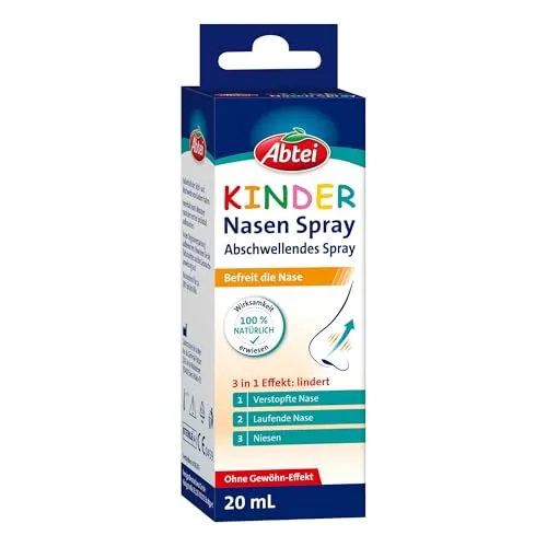 Abtei Kinder Nasen Spray Meerwasser 20ml - Nasen Spray für Kinder, mit natürlichem Meerwasser für eine sanfte Anwendung, ideal zur Unterstützung der Nasenpflege.