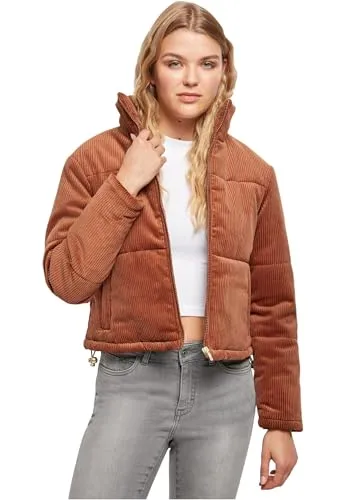 Urban Classics Damen Corduroy Puffer Jacket Toffee, S - Funktionsjacken: Stylische, wattierte Puffer-Jacke aus Cord mit hochwertigem Taft-Futter, ideal für trendbewusste Frauen. Perfekt für kalte Tage und lässige Looks!