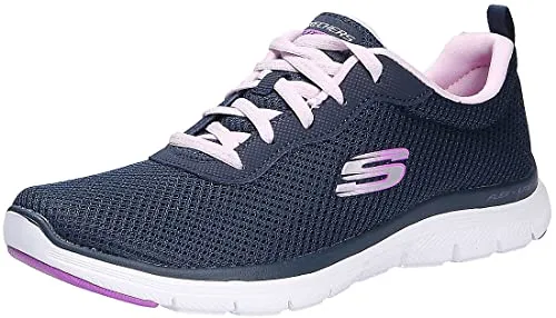 Skechers Damen Flex Appeal 4.0 Brilliant View Sneaker in Navy, Größe 39 EU - Bequeme Sneakers mit flexibler Gummi-Außensohle und atmungsaktivem Mesh-Obermaterial. Ideal für den Alltag mit luftgepolsterter Innensohle für hohen Tragekomfort.