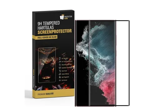 Protectorking Schutzfolie 1x 9H Panzerglas für Samsung Galaxy S23 Ultra, (1-Stück, 1-Set), FULL CURVED 9H Panzerglas HD ULTRA KLAR