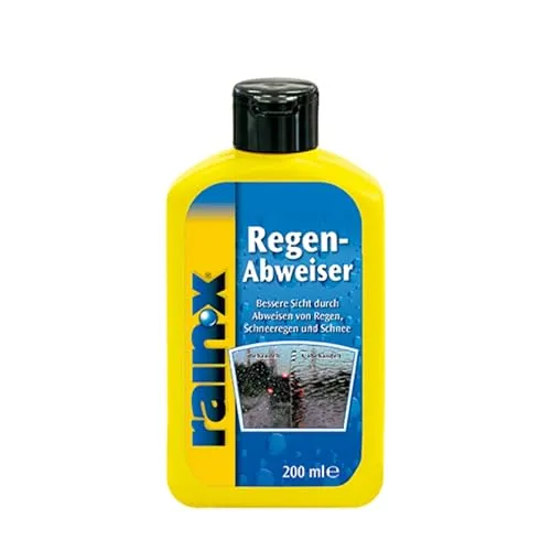 Regenabweiser RAIN-X - Sonstige Dekoartikel mit unsichtbarer, wasser- und schmutzabstoßender Schicht für mehr Sicherheit und Fahrkomfort bei Regen und Schnee. Inhalt: 0,2 Liter.