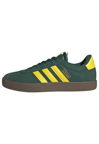 adidas Herren VL Court 3.0 Schuhe - Collegiate Green/Yellow/Gold Metallic - Herren-Skateboardschuhe mit regulärer Passform und dämpfender Zwischensohle, ideal für Komfort und Style beim Skaten.