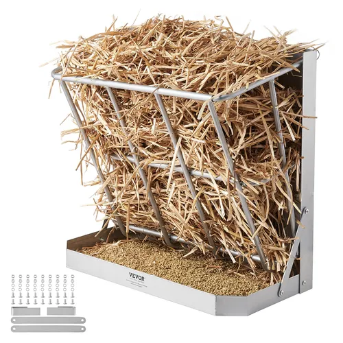 VEVOR Heuraufe 2in1 Futterraufe für Ziegen - Fütterungs- & Aufzuchttechnik, ideal für bis zu 5 Ziegen mit einer robusten Konstruktion aus Kohlenstoffstahl und verzinktem Blech für Langlebigkeit und Effizienz.